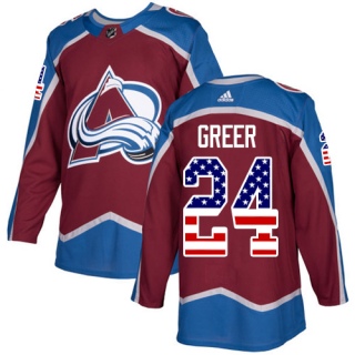 Men's A.J. Greer Colorado Avalanche Adidas Burgundy USA Flag Fashion Jersey - Authentic Red