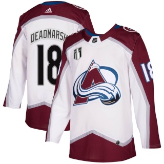 Men's Adam Deadmarsh Colorado Avalanche Adidas 2020/21 Away 2022 Stanley Cup Final Patch Jersey - Authentic White