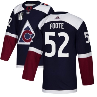 Men's Adam Foote Colorado Avalanche Adidas Alternate 2022 Stanley Cup Final Patch Jersey - Authentic Navy