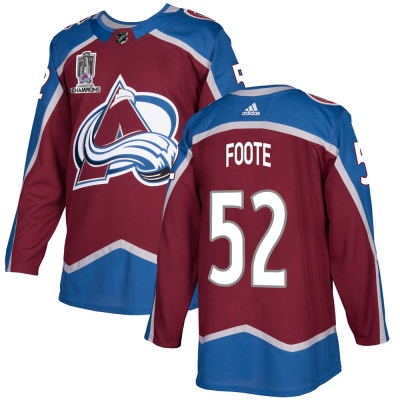 Men's Adam Foote Colorado Avalanche Adidas Burgundy Home 2022 Stanley Cup Champions Jersey - Authentic