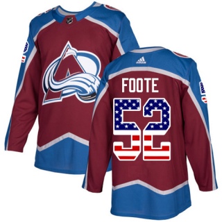 Men's Adam Foote Colorado Avalanche Adidas Burgundy USA Flag Fashion Jersey - Authentic Red