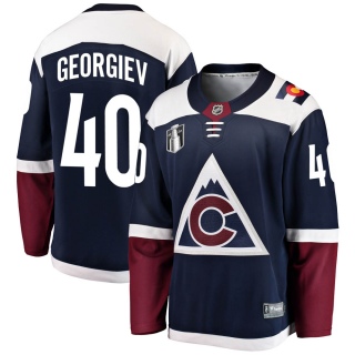 Men's Alexandar Georgiev Colorado Avalanche Fanatics Branded Alternate 2022 Stanley Cup Final Patch Jersey - Breakaway Navy