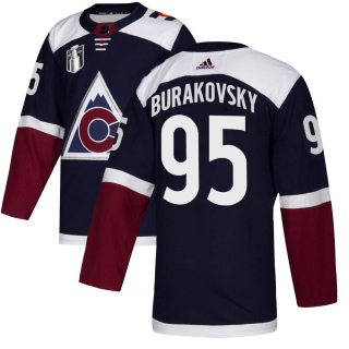 Men's Andre Burakovsky Colorado Avalanche Adidas Alternate 2022 Stanley Cup Final Patch Jersey - Authentic Navy