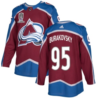Men's Andre Burakovsky Colorado Avalanche Adidas Burgundy Home 2022 Stanley Cup Champions Jersey - Authentic