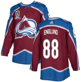 Men's Andreas Englund Colorado Avalanche Adidas Burgundy Home 2022 Stanley Cup Champions Jersey - Authentic