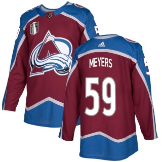Men's Ben Meyers Colorado Avalanche Adidas Burgundy Home 2022 Stanley Cup Final Patch Jersey - Authentic