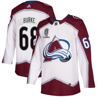 Men's Callahan Burke Colorado Avalanche Adidas 2020/21 Away 2022 Stanley Cup Champions Jersey - Authentic White