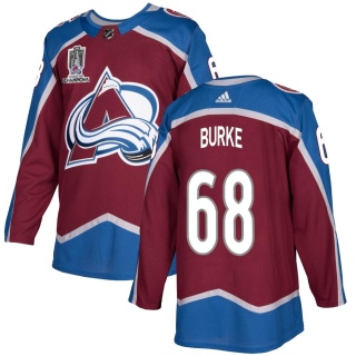 Men's Callahan Burke Colorado Avalanche Adidas Burgundy Home 2022 Stanley Cup Champions Jersey - Authentic