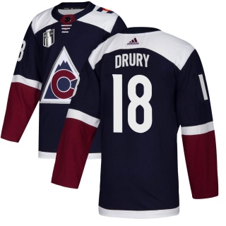 Men's Chris Drury Colorado Avalanche Adidas Alternate 2022 Stanley Cup Final Patch Jersey - Authentic Navy
