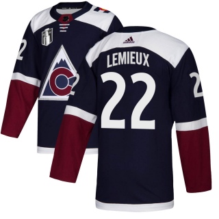 Men's Claude Lemieux Colorado Avalanche Adidas Alternate 2022 Stanley Cup Final Patch Jersey - Authentic Navy