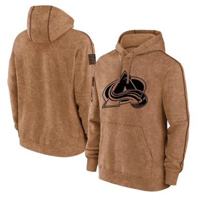 Men's Colorado Avalanche 2023 Salute to Service Club Pullover Hoodie - Brown
