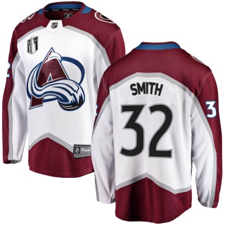 Men's Dustin Smith Colorado Avalanche Fanatics Branded Away 2022 Stanley Cup Final Patch Jersey - Breakaway White