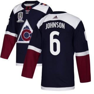 Men's Erik Johnson Colorado Avalanche Adidas Alternate 2022 Stanley Cup Champions Jersey - Authentic Navy
