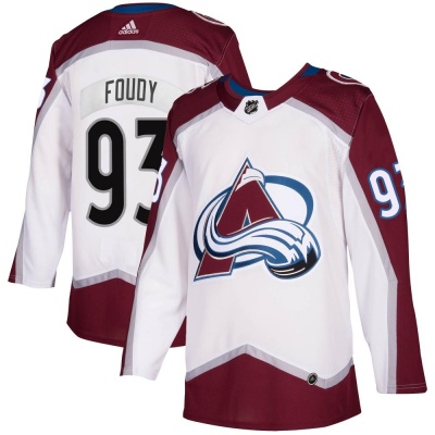 Men's Jean-Luc Foudy Colorado Avalanche Adidas 2020/21 Away Jersey - Authentic White