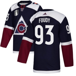 Men's Jean-Luc Foudy Colorado Avalanche Adidas Alternate 2022 Stanley Cup Final Patch Jersey - Authentic Navy