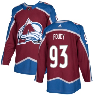 Men's Jean-Luc Foudy Colorado Avalanche Adidas Burgundy Home Jersey - Authentic