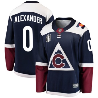 Men's Jett Alexander Colorado Avalanche Fanatics Branded Alternate 2022 Stanley Cup Final Patch Jersey - Breakaway Navy