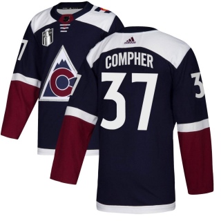 Men's J.t. Compher Colorado Avalanche Adidas J.T. Compher Alternate 2022 Stanley Cup Final Patch Jersey - Authentic Navy