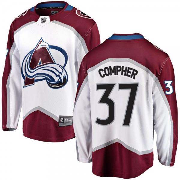 Men's J.t. Compher Colorado Avalanche Fanatics Branded J.T. Compher Away Jersey - Breakaway White