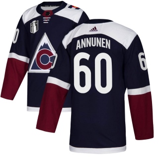 Men's Justus Annunen Colorado Avalanche Adidas Alternate 2022 Stanley Cup Final Patch Jersey - Authentic Navy