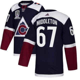 Men's Keaton Middleton Colorado Avalanche Adidas Alternate 2022 Stanley Cup Champions Jersey - Authentic Navy