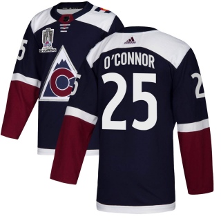 Men's Logan O'Connor Colorado Avalanche Adidas Alternate 2022 Stanley Cup Champions Jersey - Authentic Navy