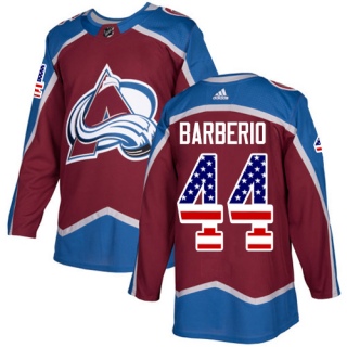 Men's Mark Barberio Colorado Avalanche Adidas Burgundy USA Flag Fashion Jersey - Authentic Red