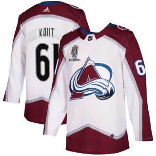 Men's Martin Kaut Colorado Avalanche Adidas 2020/21 Away 2022 Stanley Cup Champions Jersey - Authentic White