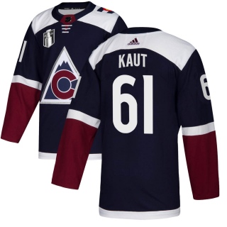 Men's Martin Kaut Colorado Avalanche Adidas Alternate 2022 Stanley Cup Final Patch Jersey - Authentic Navy