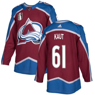 Men's Martin Kaut Colorado Avalanche Adidas Burgundy Home 2022 Stanley Cup Final Patch Jersey - Authentic