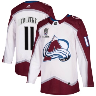 Men's Matt Calvert Colorado Avalanche Adidas 2020/21 Away 2022 Stanley Cup Champions Jersey - Authentic White
