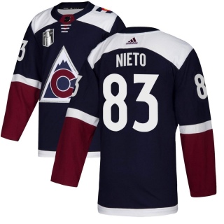 Men's Matt Nieto Colorado Avalanche Adidas Alternate 2022 Stanley Cup Final Patch Jersey - Authentic Navy