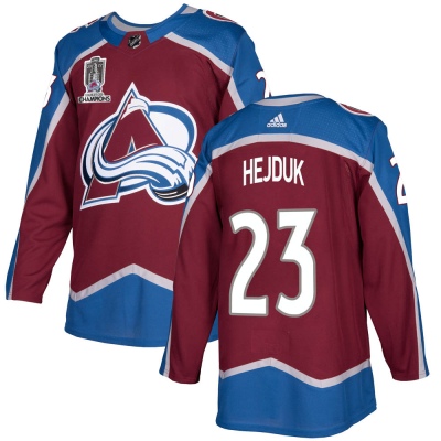 Men's Milan Hejduk Colorado Avalanche Adidas Burgundy Home 2022 Stanley Cup Champions Jersey - Authentic