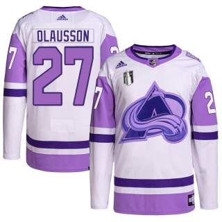Men's Oskar Olausson Colorado Avalanche Adidas Hockey Fights Cancer Primegreen 2022 Stanley Cup Final Patch Jersey - Authentic W