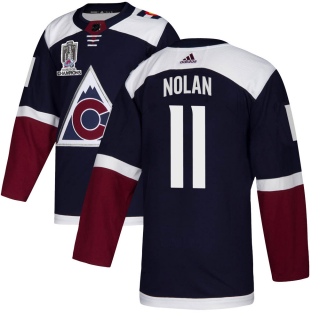 Men's Owen Nolan Colorado Avalanche Adidas Alternate 2022 Stanley Cup Champions Jersey - Authentic Navy