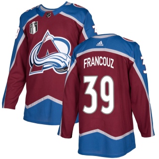 Men's Pavel Francouz Colorado Avalanche Adidas Burgundy Home 2022 Stanley Cup Final Patch Jersey - Authentic