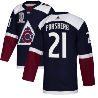 Men's Peter Forsberg Colorado Avalanche Adidas Alternate 2022 Stanley Cup Champions Jersey - Authentic Navy