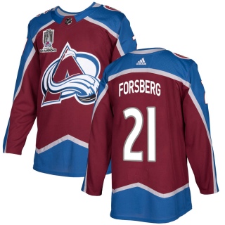 Men's Peter Forsberg Colorado Avalanche Adidas Burgundy Home 2022 Stanley Cup Champions Jersey - Authentic
