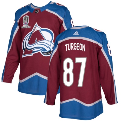 Men's Pierre Turgeon Colorado Avalanche Adidas Burgundy Home 2022 Stanley Cup Champions Jersey - Authentic