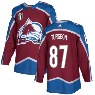 Men's Pierre Turgeon Colorado Avalanche Adidas Burgundy Home 2022 Stanley Cup Final Patch Jersey - Authentic