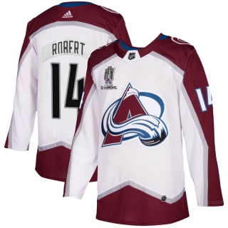 Men's Rene Robert Colorado Avalanche Adidas 2020/21 Away 2022 Stanley Cup Champions Jersey - Authentic White