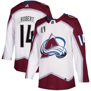 Men's Rene Robert Colorado Avalanche Adidas 2020/21 Away 2022 Stanley Cup Final Patch Jersey - Authentic White