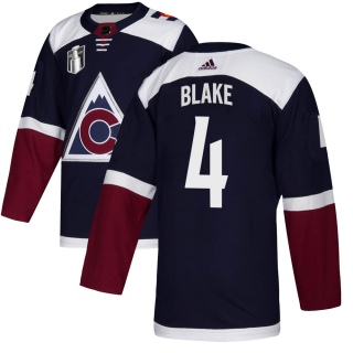 Men's Rob Blake Colorado Avalanche Adidas Alternate 2022 Stanley Cup Final Patch Jersey - Authentic Navy
