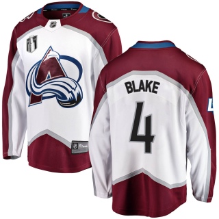 Men's Rob Blake Colorado Avalanche Fanatics Branded Away 2022 Stanley Cup Final Patch Jersey - Breakaway White