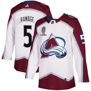 Men's Rob Ramage Colorado Avalanche Adidas 2020/21 Away 2022 Stanley Cup Champions Jersey - Authentic White