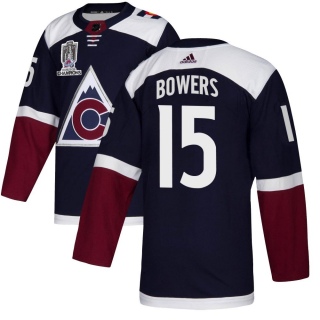 Men's Shane Bowers Colorado Avalanche Adidas Alternate 2022 Stanley Cup Champions Jersey - Authentic Navy