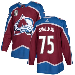 Men's Spencer Smallman Colorado Avalanche Adidas Burgundy Home 2022 Stanley Cup Final Patch Jersey - Authentic