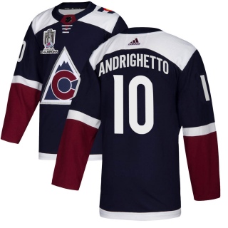 Men's Sven Andrighetto Colorado Avalanche Adidas Alternate 2022 Stanley Cup Champions Jersey - Authentic Navy