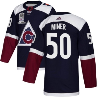 Men's Trent Miner Colorado Avalanche Adidas Alternate 2022 Stanley Cup Champions Jersey - Authentic Navy