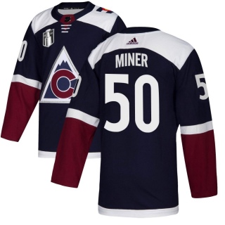 Men's Trent Miner Colorado Avalanche Adidas Alternate 2022 Stanley Cup Final Patch Jersey - Authentic Navy